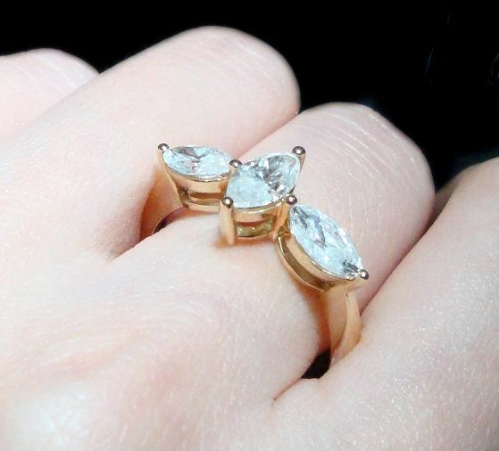 GENUINE 1.23CT NATURAL DIAMOND RING IN SOLID 14K GOLD